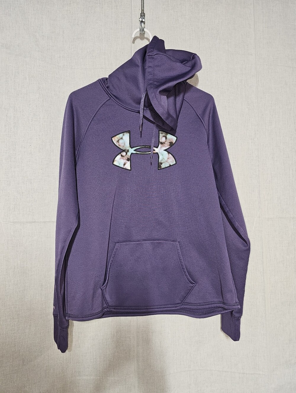 LG Men's Purple Crewneck Hoodie with Floral Logo